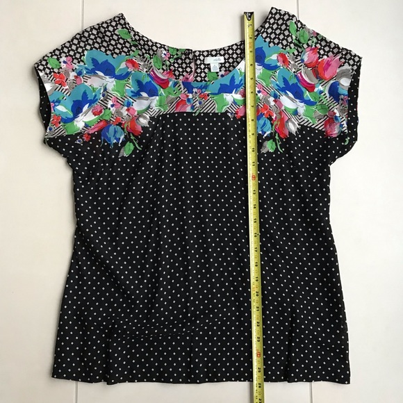 Anthropologie Odille Floral & Geometric Drapey Top - Picture 8 of 9